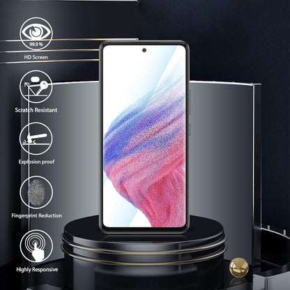 (3 Pack) Orzero Compatible for Samsung Galaxy A53 5G, A52, A52 5G Tempered Glass Screen Protector, Front Camera Cutout 2.5D Arc Edges 9H High Definition Anti-Scratch Bubble-Free (Lifetime Replacement)
