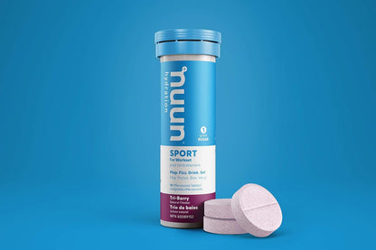 Nuun Active: Electrolyte-Rich Sports Drink Tablets, Tri Berry, Box of 8 Tubes (80 servings), Sports Drink for Replenishment of Essential Electrolytes Lost Through Sweat