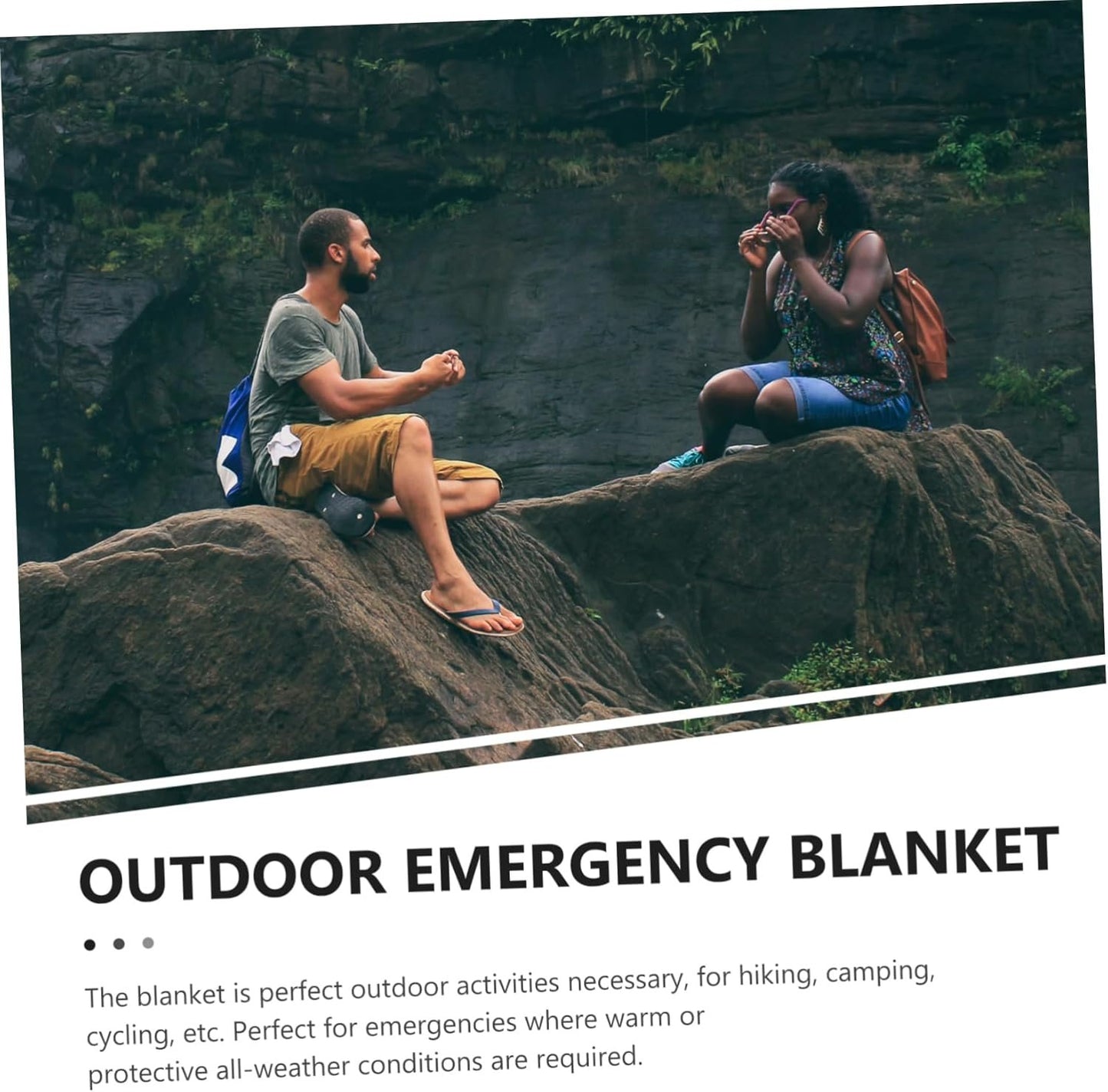 Parliky Survival Warm Blanket Emergency Blanket for Camping Thicken Picnic Place Mat Insulated Tent Awning Lightweight Portable