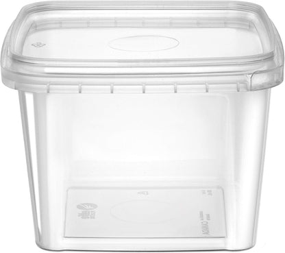 NYHI 16 oz. 20 Pack Square Clear Deli Containers with Lids Disposable BPA Free Square Plastic Food Storage Containers with Lids Airtight for Meal Prep Take Out Kitchen