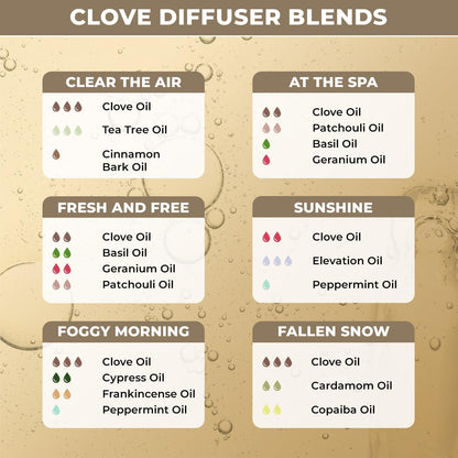 100% Pure & Natural Clove Oil for Hair Care, Oral Care, Aromatherapy and Resistant Support | Strong, Spicy Aroma | Clove Essential Oil Diffuser