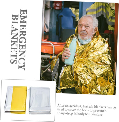 EXHUMKY 6Pcs Portable Emergency Blanket Multi Use Insulation Blankets for Outdoor Aid Survival Gear Lightweight for for Adventure Emergency Situations