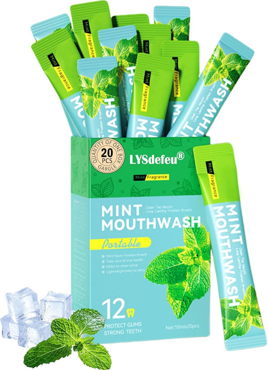 Mini Mouthwash Travel Size Portable Set-20 Packs Individual Small Mint Mouthwashes,Travel Clean Mouth Wash,Mouthwash for Fresh Breath & Clean Mouth,Mother's Day Care Gift Kit for Women Men