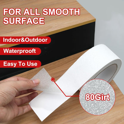WELSTIK Anti Slip Invisible Tread Tape - Best Friction, Grip, Safety, Abrasive Adhesive for Stairs, Indoor, Outdoor - 5cm x 5m, Clear