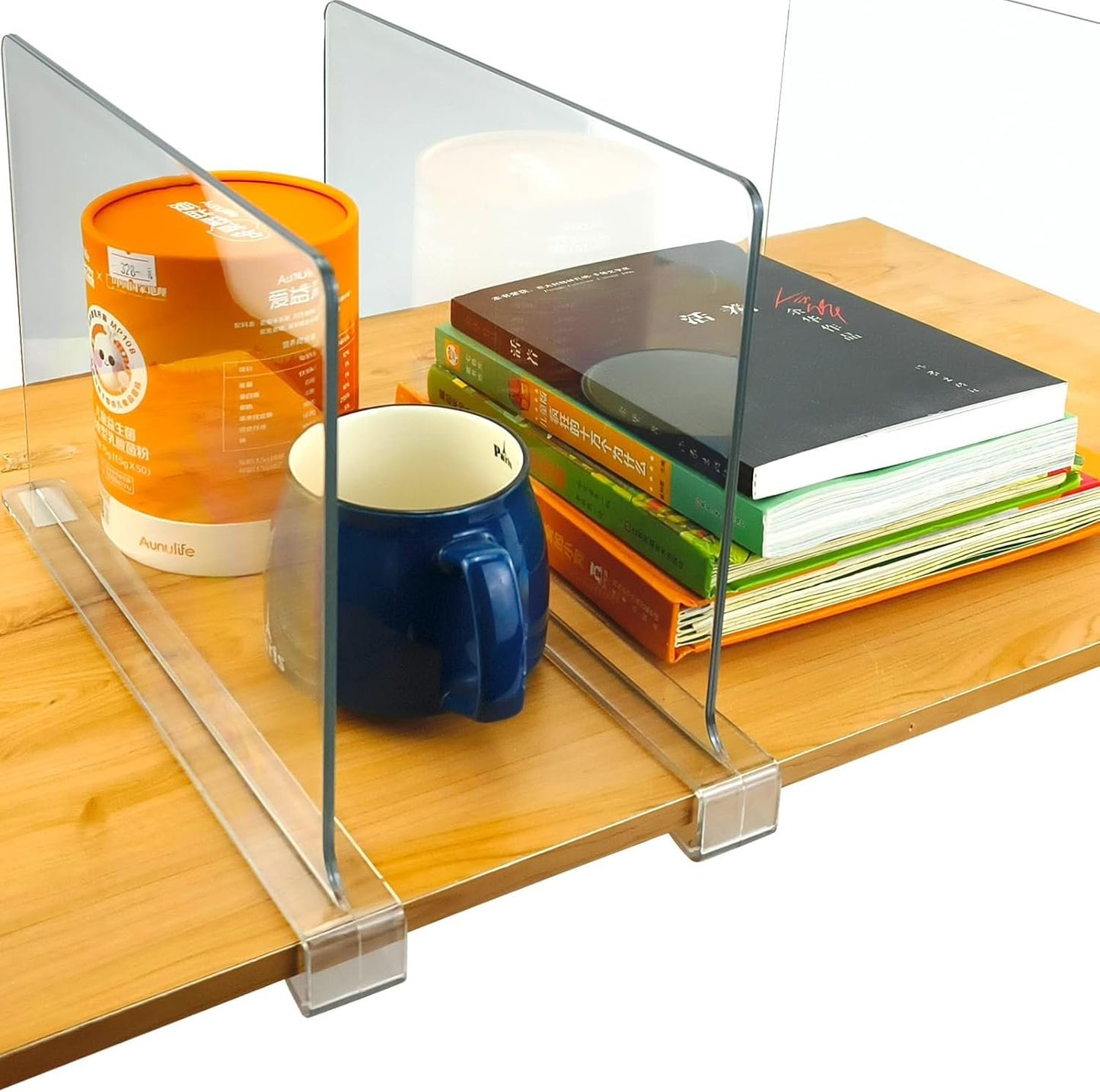 AeKeatDa 8 Pack Acrylic Shelf Dividers for Closets,Books,Clear Shelf Separators Multifunctional Shelf Divider for Kitchen Cabinets, Home,Bookcases and Others