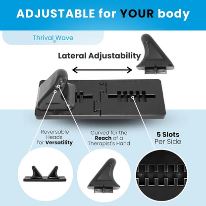 Thrival Wave - Fully Adjustable Psoas Muscle Release Tool for QL, Hip Flexor Trigger Point and Myofascial Release Tool - Black