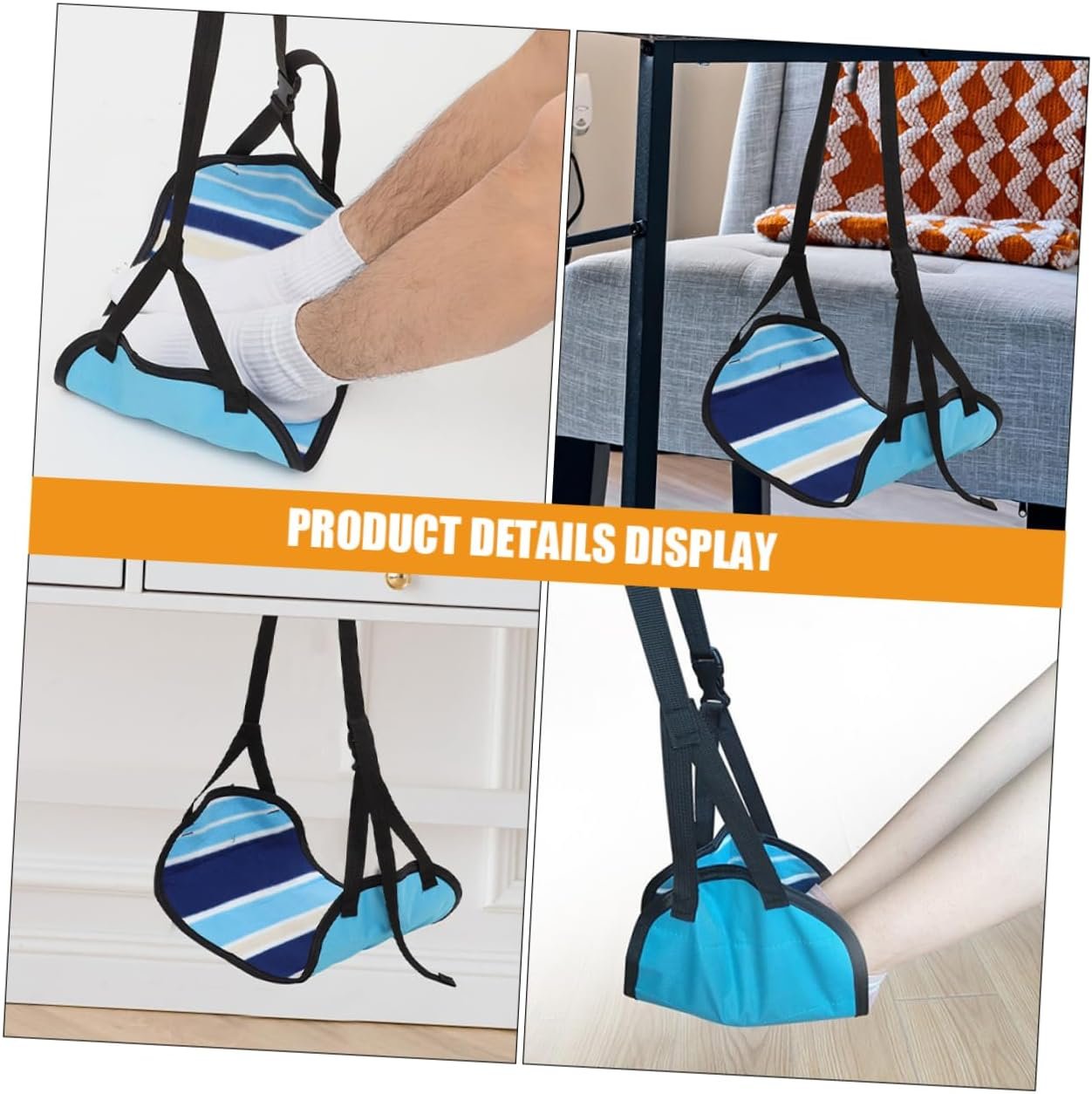 TEHAUX Ergonomic Foot Hammock Airplane Travel Essentials Foot Rest for for Every Journey