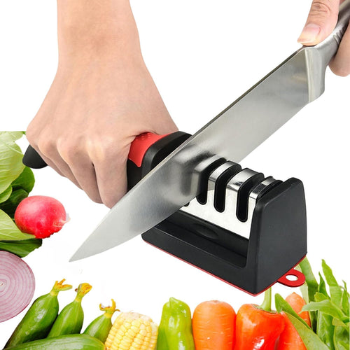 RyNova 4-in-1 Knife Sharpener with Safety Gloves â€“ Ultimate Sharpening Tool for Ceramic, Steel Knives & Scissors