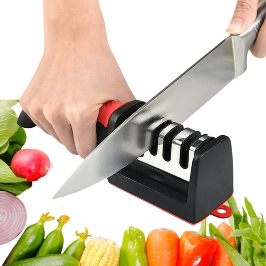 RyNova 4-in-1 Knife Sharpener with Safety Gloves â€“ Ultimate Sharpening Tool for Ceramic, Steel Knives & Scissors