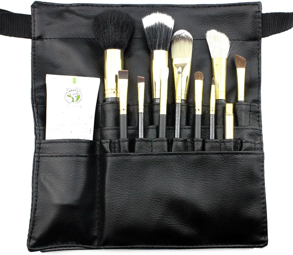 Hotrose 22 Pockets Professional Cosmetic Makeup Brush Bag with Artist Belt Strap for Women