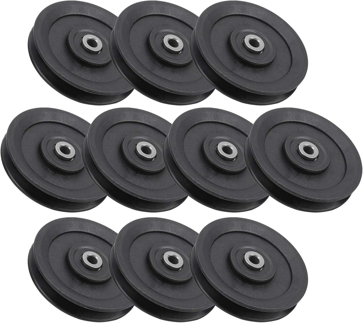10 Pcs 115mm Nylon Bearing Pulley Wheel Replacement Home Gym Equipment Machine Attachments Exercise Strength Training Accessory Combined Fitness Supplies