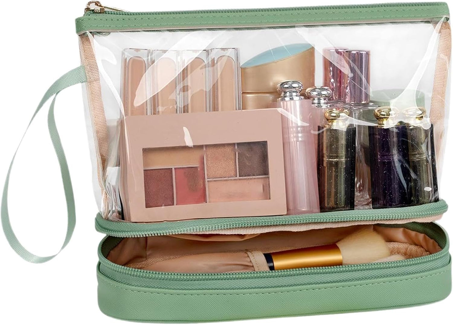 Gungtj Travel Backpack, Portable Transparent Makeup Holders, Cosmetic Storage Organizer, 8.66 x 3.54 x 6.3 Inches, Vanity Case For Traveling Needs, Toiletries Accessories, green, Please refer to