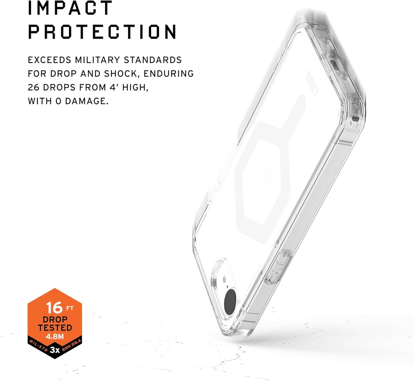 URBAN ARMOR GEAR UAG Designed for iPhone 16e Case Plyo - Compatible with MagSafe Anti-Yellowing Rugged Military Grade Drop Proof Protective Cover, Ice/White