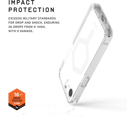 URBAN ARMOR GEAR UAG Designed for iPhone 16e Case Plyo - Compatible with MagSafe Anti-Yellowing Rugged Military Grade Drop Proof Protective Cover, Ice/White