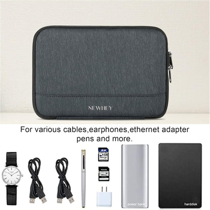 NEWHEY Portable Waterproof Cable Organizer Bag Gadget Electronic Accessories Bag for Travel USB Drive Hard Drive Charger Black, grey, Casual