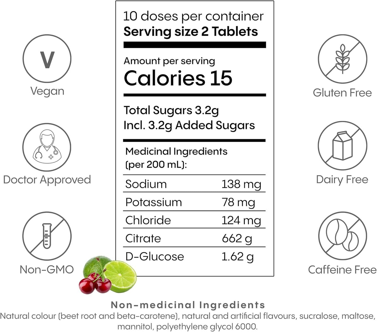 HydraLyte Electrolyte Tablets - Cherry Limeade Flavoured Electrolytes, Low Sugar Electrolytes Formulated to Accelerate Hydration, Post Workout, Travel Essential - Hydration for All Ages (40 Count)
