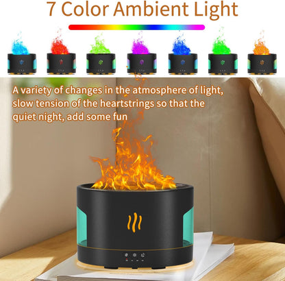 Depulat Flame Aroma Diffuser, 450ml Flame Fire Diffuser, 7 Color Oil Diffuser, Aromatherapy Essential Oil Diffuser, Humidifier with Remote Control for Room
