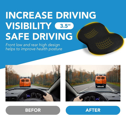 kingphenix Wedge Car Seat Cushion: Memory Foam Truck Seat Cushion for Car Seat Driver - Sciatica and Back Pain Relief - Suit for Car, Office Chair - Black