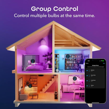 Geeni Prisma 1050 WiFi LED Light Bulb, Multicolor (2700K) – Dimmable LED Bulbs, A21, 75-Watt Equivalent – No Hub Required – Works with Alexa & Google