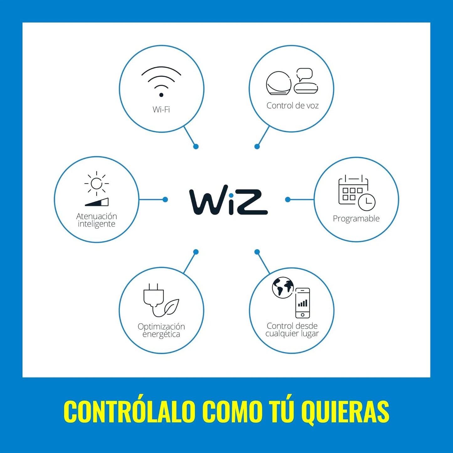 WiZ WiFi Controllable Warm to Cold Light A19 Bulb - Compatible with Alexa