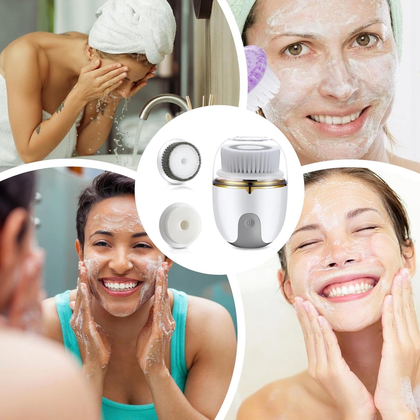 mivceklw Spin Scrub Brush, Rechargeable Face Brush, Travel Face Cleaner, Home Skincare Device, USB Charging Scrubber For Both Men And Women