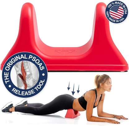 PSO-RITE Psoas Muscle Release and Deep Tissue Massage Tool - Psoas, Back, Hip Flexor Release Tool - Sunset Red