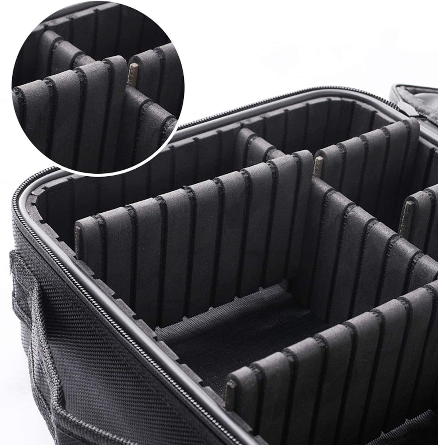 GreenLife® Professional Makeup Train Cosmetic case Makeup Bag Travel Organizer Make up Artist Master Waterproof Case Portable Storage with Adjustable Dividers Accessories Tools Brushes Pouch (Black)