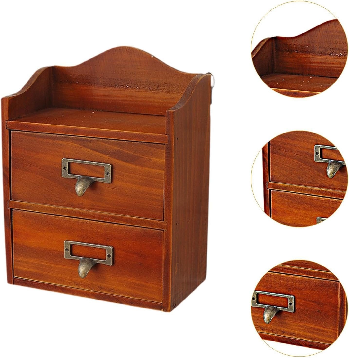 AFXGUSD Tabletop Storage Box with Drawers for Bedroom And Workspace Organization, Brown