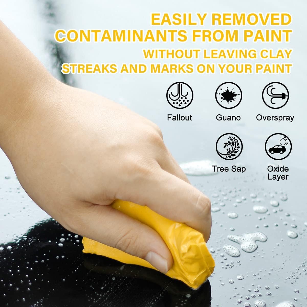 Car Clay Bar 8 Pack 800g, Premium Grade Clay Bars Detailing Magic Clay Bar Cleaner Auto Wash Bars with Washing and Adsorption Capacity for Car Wash Car Detailing Clean,RV, Bus,Glass Cleaning (8 Pack)
