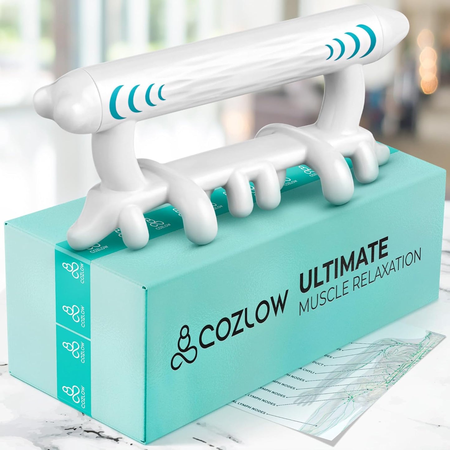 Cozlow - Fascia Massage Tool for Trigger Point Pain Relief - Myofascial Release Massager for Reduced Cellulite Appearance & Tight Muscle Knots - Deep Tissue Massage Nodes for Neck, Shoulder & Legs