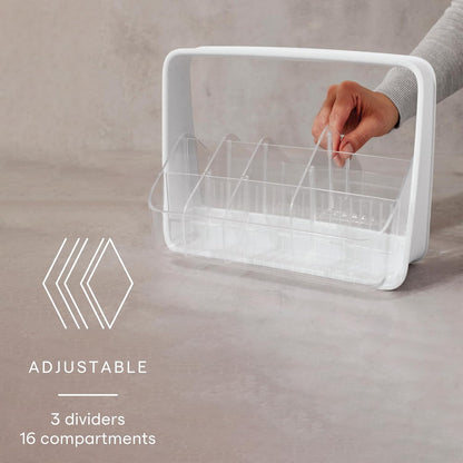 Delamu 2 Sets of 2-Tier Clear Under Sink Organizers and Storage, Multi-Purpose Stackable Bathroom Cabinet organizers, Pull Out Kitchen Pantry Organization and Storage with Dividers