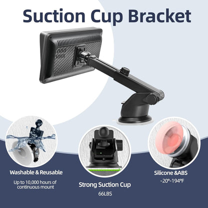 Epronic Carplay Screen Mount, Bendable Flexible Dashboard Suction Cup Bracket for 7Inch 9Inch 9.3 Inch 10.26 Inch Portable Car Play Windshield GPS Mount Phone Holder
