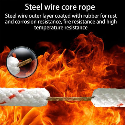 Escape Safety Rope, Steel Wire Core Cord Survival Rope, 0.31 x 0.39 x 0.47 Inch Multifunctional Compact Double Hook Design Portable Rescue Tool, for Hiking, Camping, Construction