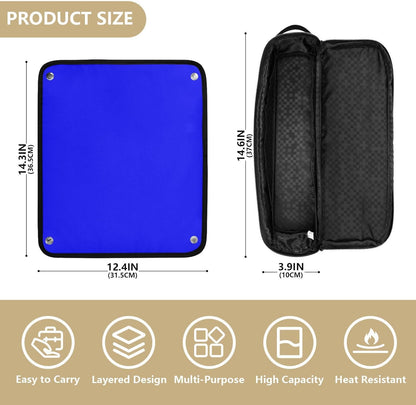 Custodia da viaggio per ferro arricciacapelli 2 in 1 blu brillante con tappetino in ferro impermeabile organizer da viaggio per strumenti caldi e accessori per la cura dei capelli portatili essenziali