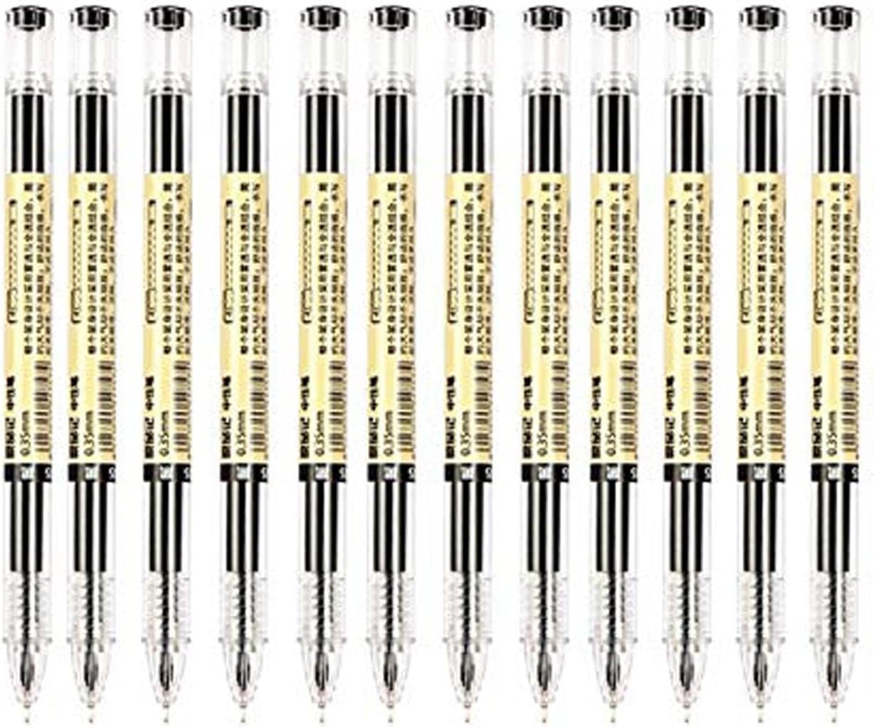 Liquid Ink pen Rollerball Pens Rolling Ball Pens Quick-Drying Gel Ink Pen Extra Fine Point Pens 0.36 mm Japanese Style Maker Pens for Office School Stationery Supply 12 Pieces (Black)