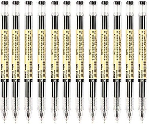 Liquid Ink pen Rollerball Pens Rolling Ball Pens Quick-Drying Gel Ink Pen Extra Fine Point Pens 0.36 mm Japanese Style Maker Pens for Office School Stationery Supply 12 Pieces (Black)