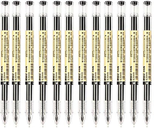 Liquid Ink pen Rollerball Pens Rolling Ball Pens Quick-Drying Gel Ink Pen Extra Fine Point Pens 0.36 mm Japanese Style Maker Pens for Office School Stationery Supply 12 Pieces (Black)