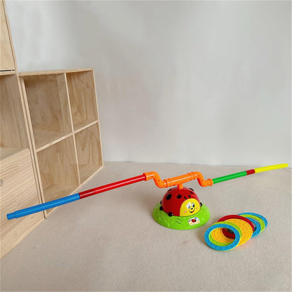 Ladybug Jump and Toss Toy, Musical Kids Game, Toddler Fun Equipment, Indoor Outdoor Play, Summer for Boys and Girls, 2-in-1 Jump and Feature, Sturdy and Interactive, Parties
