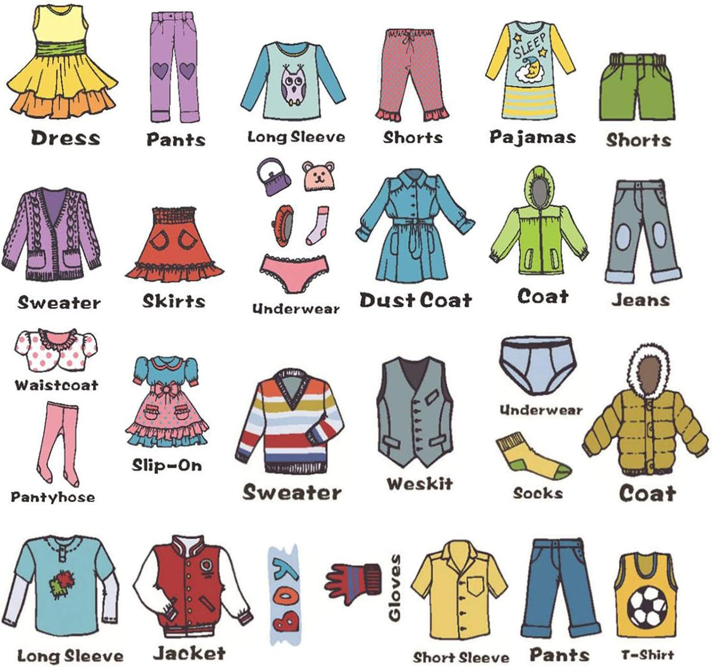 Maydahui 2 Sheetsï¼ˆ31 Countï¼‰ Dresser Clothing Decals Boys Girls Clothing Sort Wall Sticker Removable Clothes Classification Label for Wardrobe Drawer Organizing Home Bedroom Decoration
