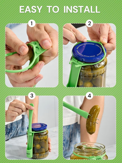 Pickle Fork, YUNHOME Pickle Grabber, Unique Kitchen Gadgets, Olive Fork Pickle Picker Pickle Gift Cool Gadgets Pickle Gifts Pickle Forks Tool for The Jar Pickle Holder, Green&White, YPF02