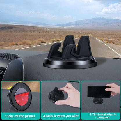 KINBOM Universal Mobile Phone Holder, 360° Arbitrary Rotation Car Phone Holder Dashboard Silicone Non-Slip Dashboard Phone Holder for Car Dashboard (Black)
