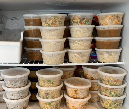 Lawei 80 Pack Plastic Deli Food Containers with Lids - 8 Oz Food Storage Containers Freezer Deli Cups for Soup, Party Supplies, Meal Prep and Portion Control