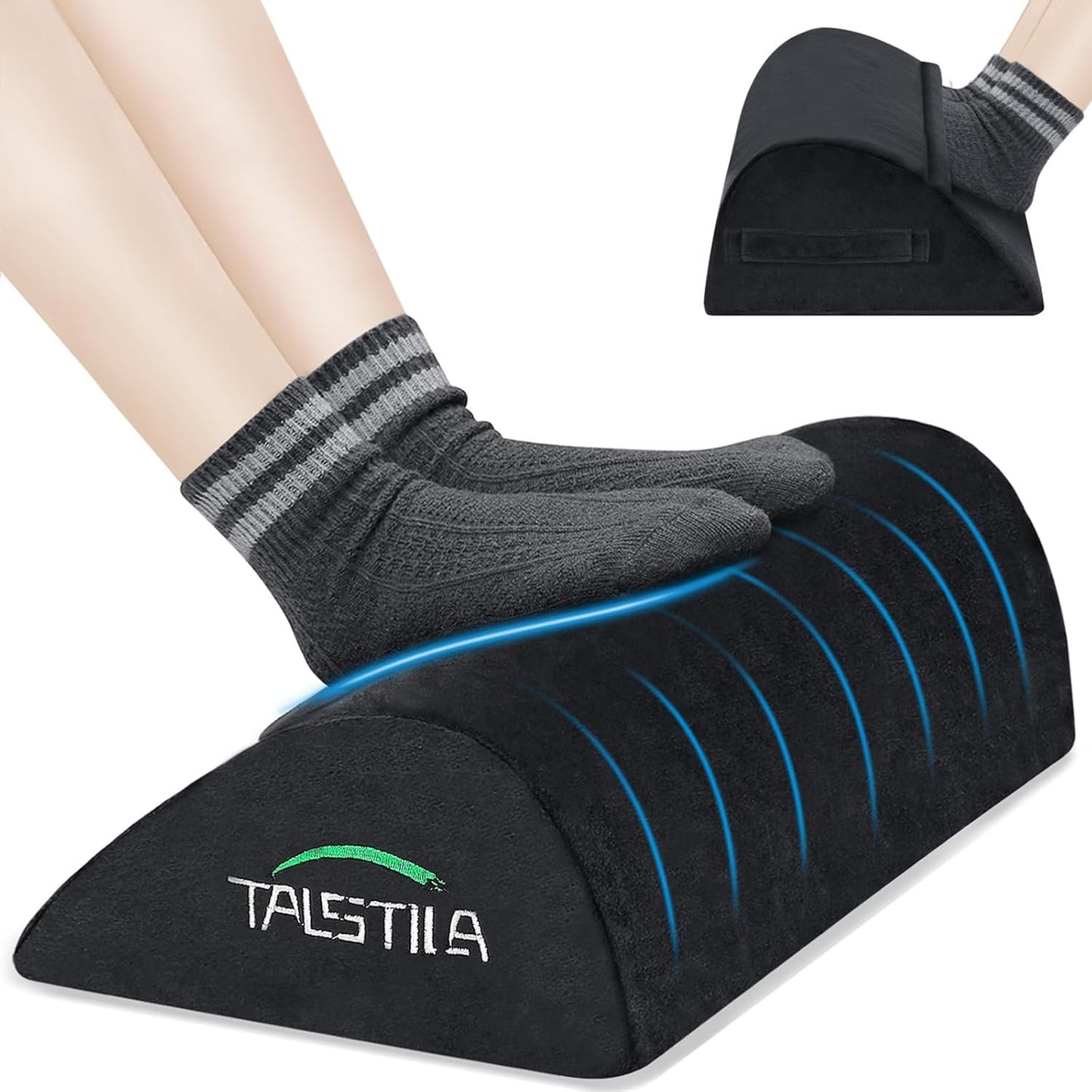 TALSTILA Foot Rest for Under Desk at Work, Footrests with Warm Plush Feet Pocket, Ergonomic Foam Footrest, Under Desk Footrest, for Office Desks & Office Chair - Back & Leg Pain Relief