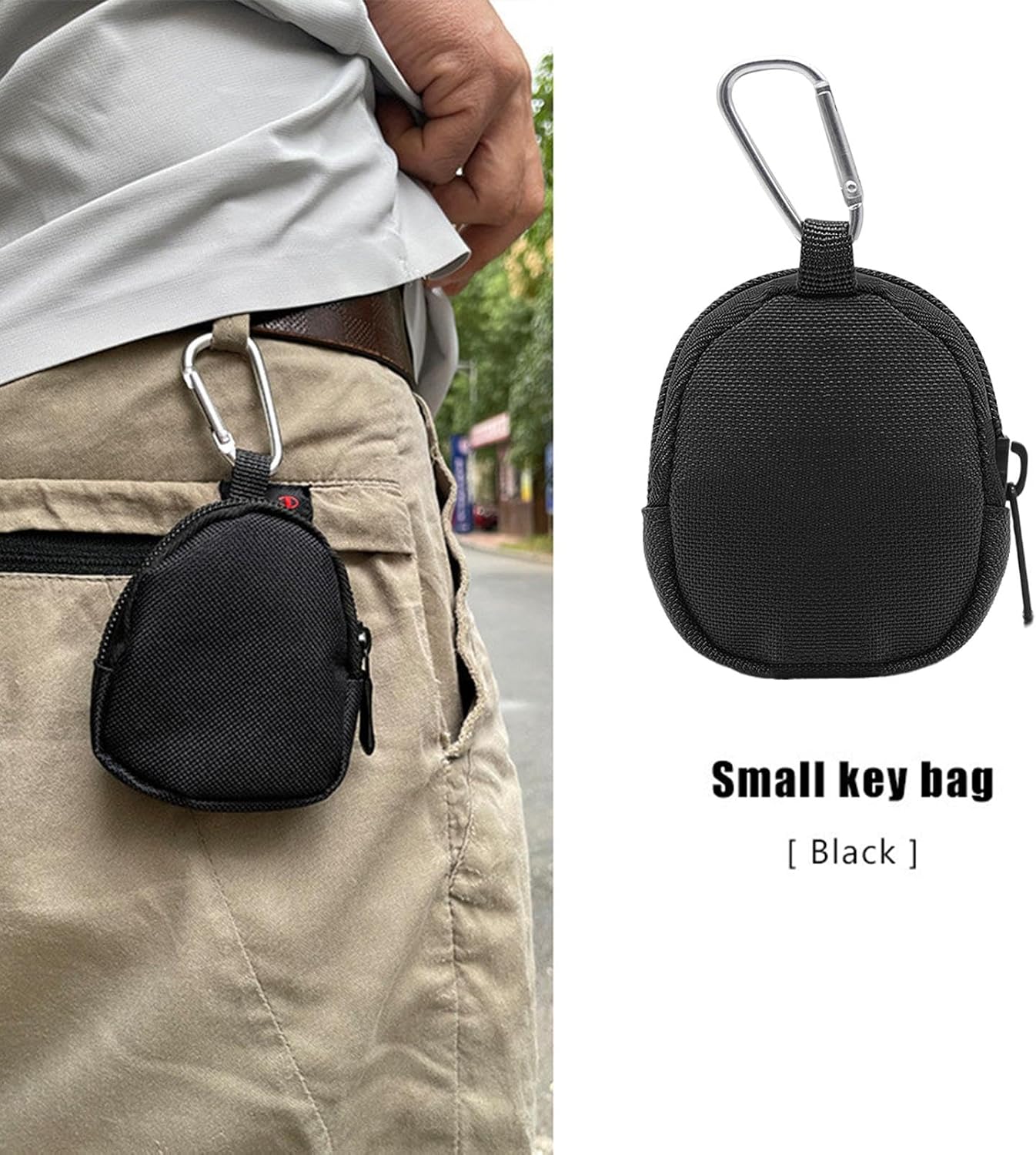 Multi-Functional Keychain Pouch Wallet, Outdoor Waist Case and Backpack Accessory for Travel, Camping, Hiking, Fishing, Cycling, and Exploration, Versatile Organizer for Gear Solution, Black, Please