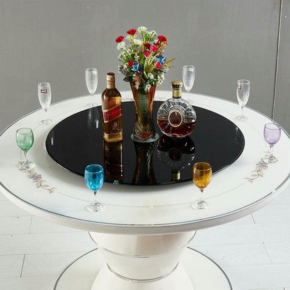 BTOIASYHF Black Dining Table Turntable Tempered Glass 10 mm Thickened Round Glass Turntable for Home Round Table Top 80~100 cm