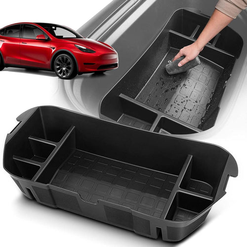 YHTAUTO Front Trunk Organizer Compatible with Tesla Model Y 2020 2021 2022 2023 2024, Frunk Storage Organizer Storage Box fits Tesla Y Accessories, 6 Separate Spaces