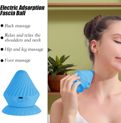 DAWCBVJQ Palla massaggiante elettrica vibrante per massaggi, palla a rilascio fasciale, massaggiatore muscolare elettrico, attrezzo regolabile a 4 marce, per il collo e le gambe della vita