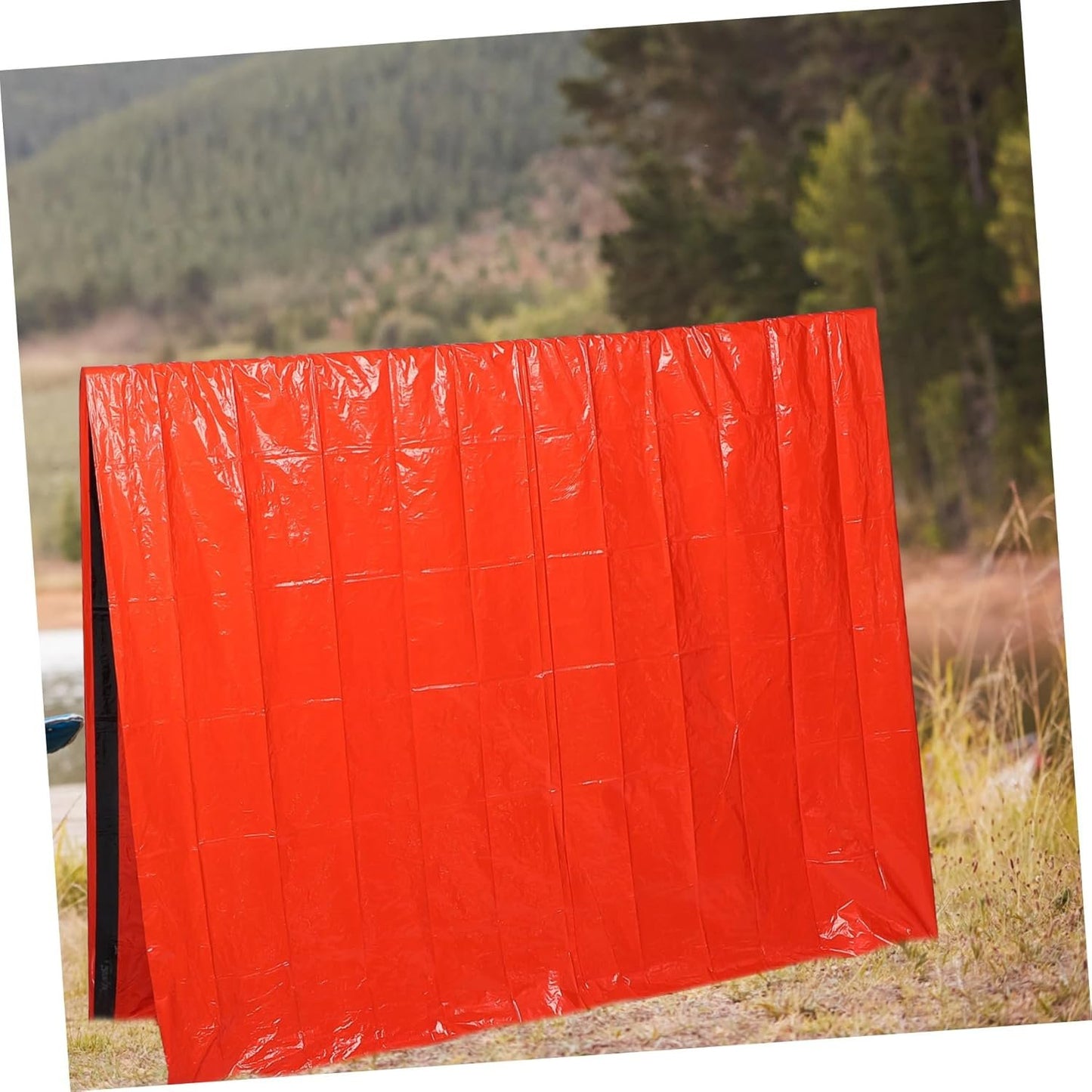 Parliky 1 Set Survival Warm Tent with Emergency Blanket Portable Windproof Sleeping Tent for Outdoor Camping Hiking and Emergency Preparedness Essential Survival Gear