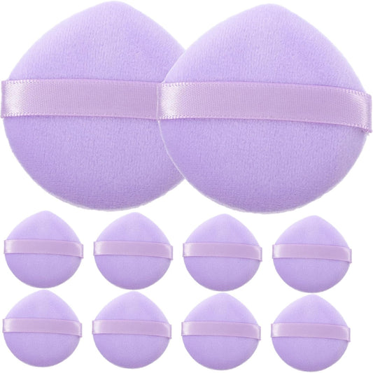 DEARMAMY 10Pezzi Portatili Morbidi Per Polvere Per Applicazione Makeup Accessori Cosmetici Microfibra