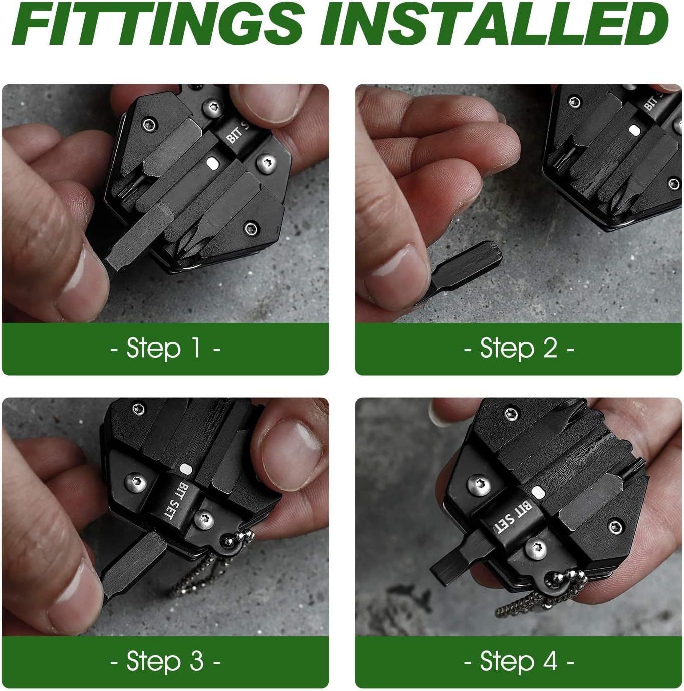 Multitool Card Key Chain - Hexagonal Kit with Micro Screw Driver Set, Allen Wrench, Rope Cutter, Knife, Ruler,Bottle Opener, Mini Folding EDC Tools for Outdoor Survival Camping Hiking Simple Repair